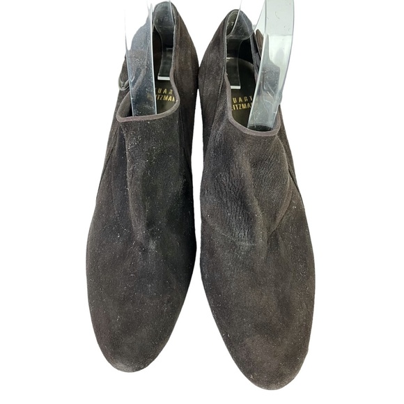 STUART WEITZMAN Chocolate Brown Genuine Leather Suede High Heels Shoes 9.5 W - Picture 3 of 16